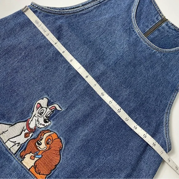 Vintage Disney Lady and the Tramp Denim Jumper Dress Small - Picture 8 of 8